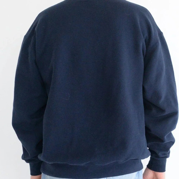 VTG Champion SMU Southern Methodist University Navy Boxy Fit Crew Neck Sweater L - Picture 3 of 11